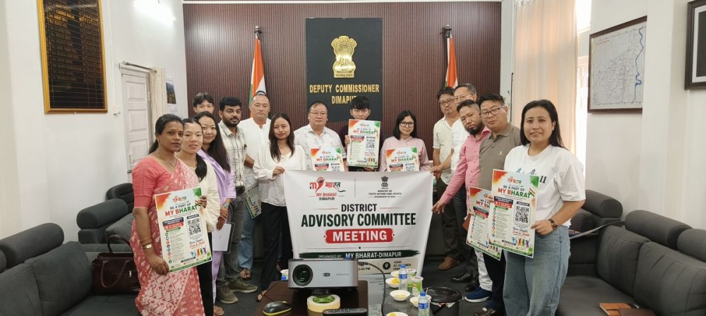 Dimapur DC Dr Tinojongshi Chang with others during MY Bharat registration drive on July 15.